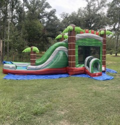 IMG 6070 1720973825 Mega Tropical Red Marble Water Slide Bounce House Combo